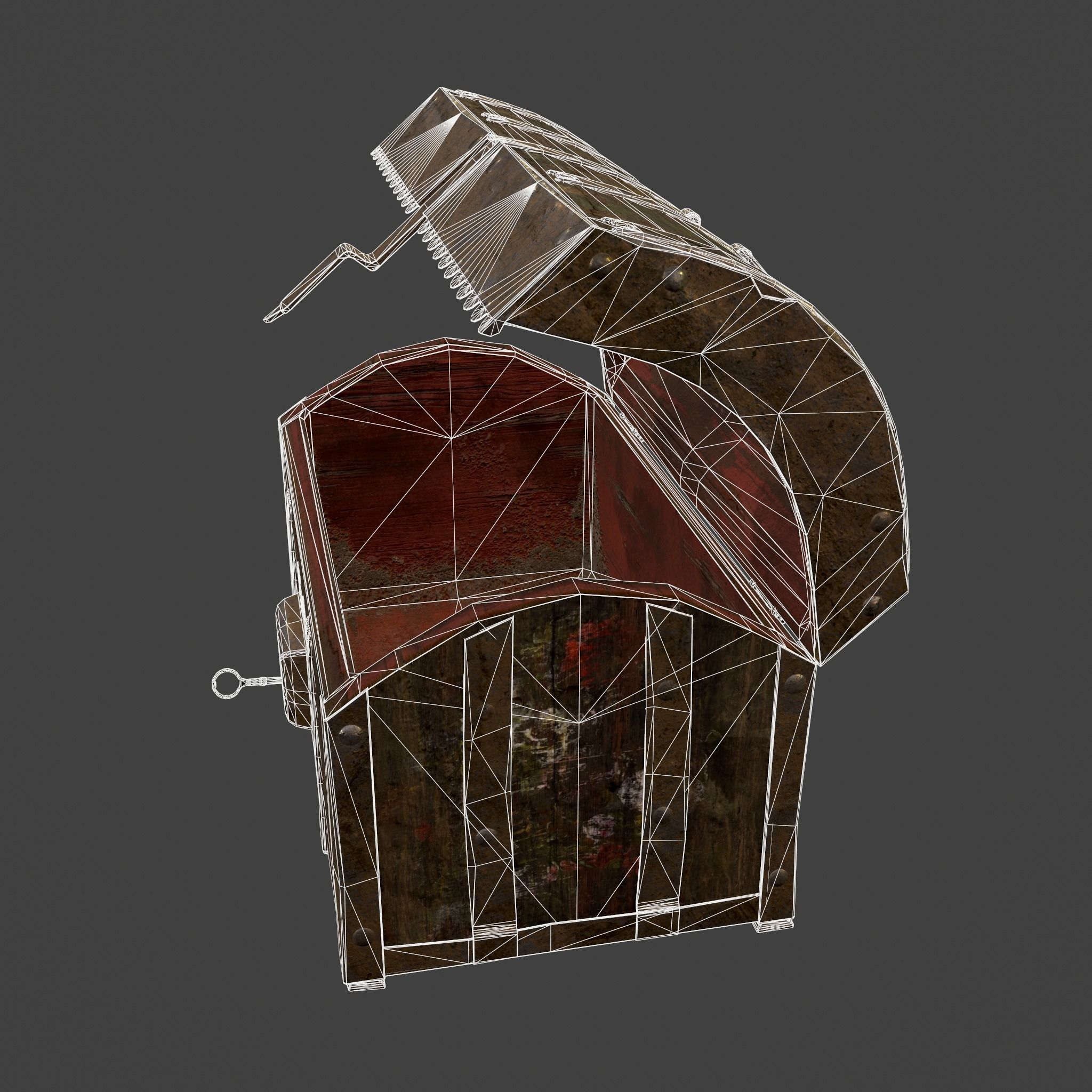 Medieval Box Low-poly 3D model_45