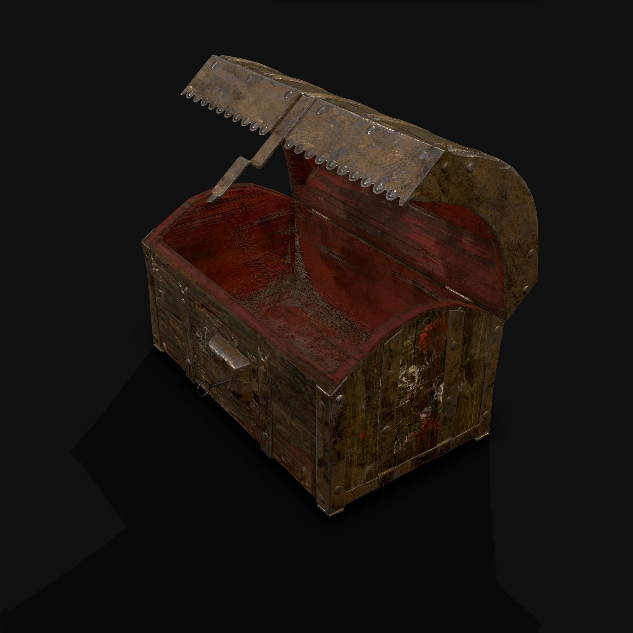Medieval Box Low-poly 3D model_27