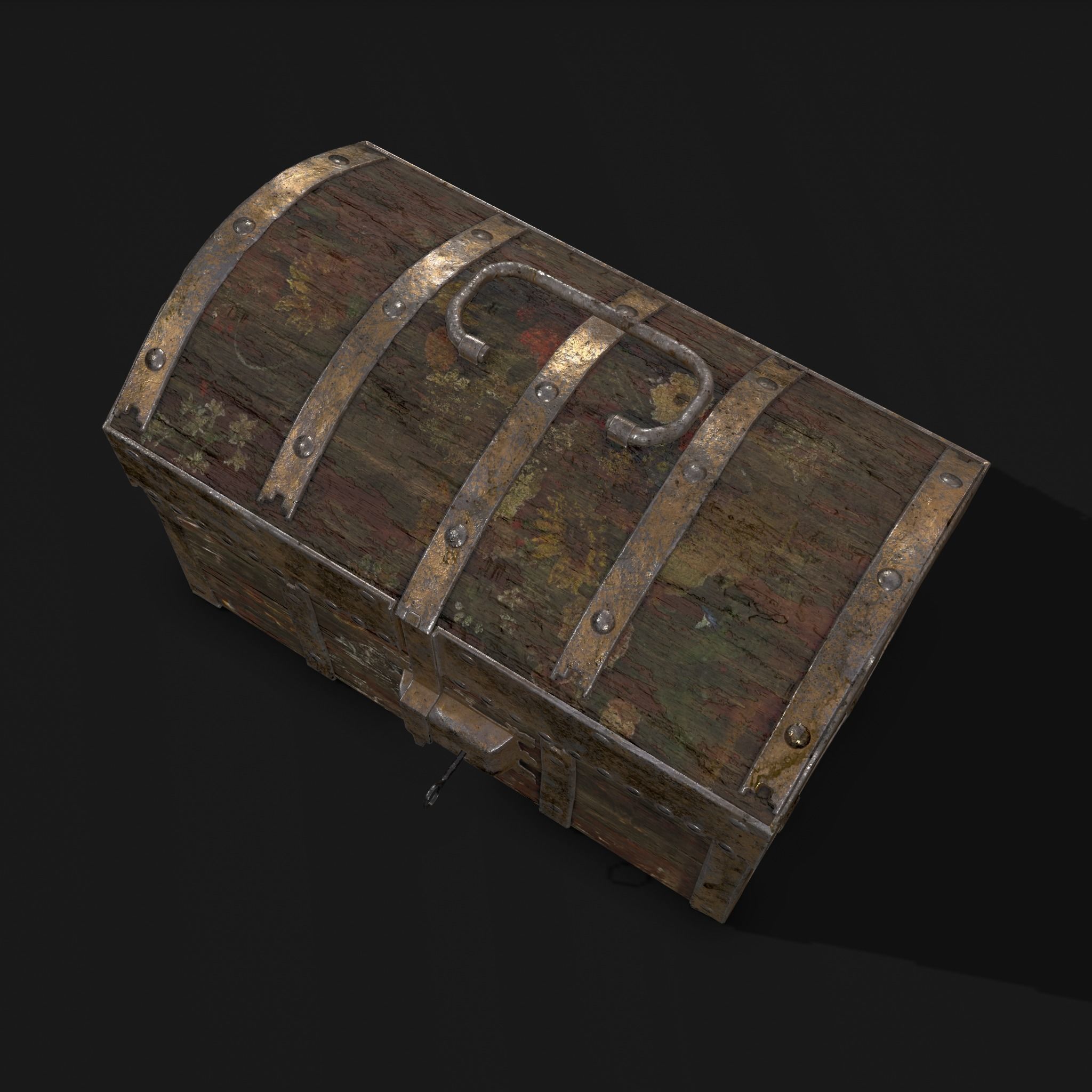 Medieval Box Low-poly 3D model_16