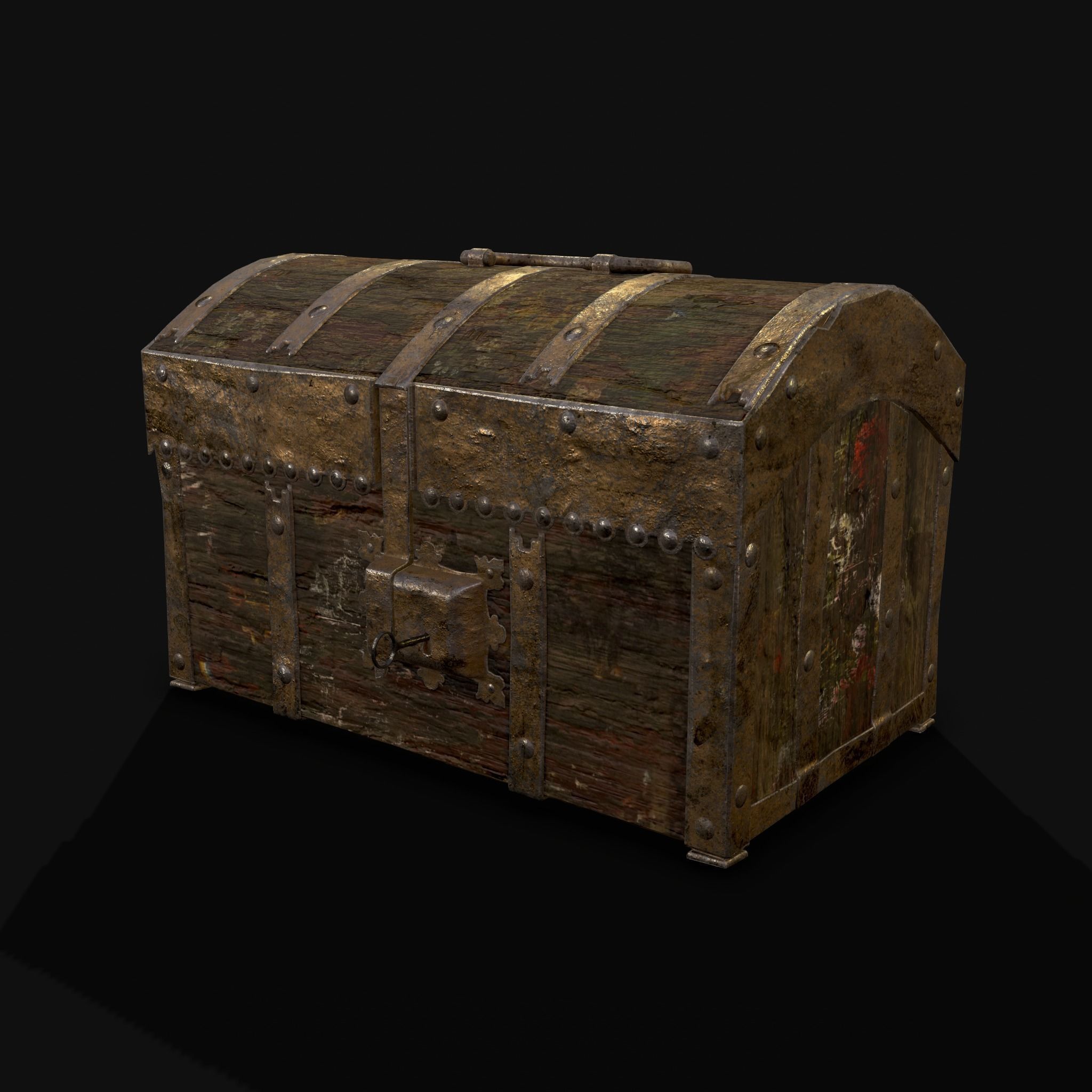 Medieval Box Low-poly 3D model_24