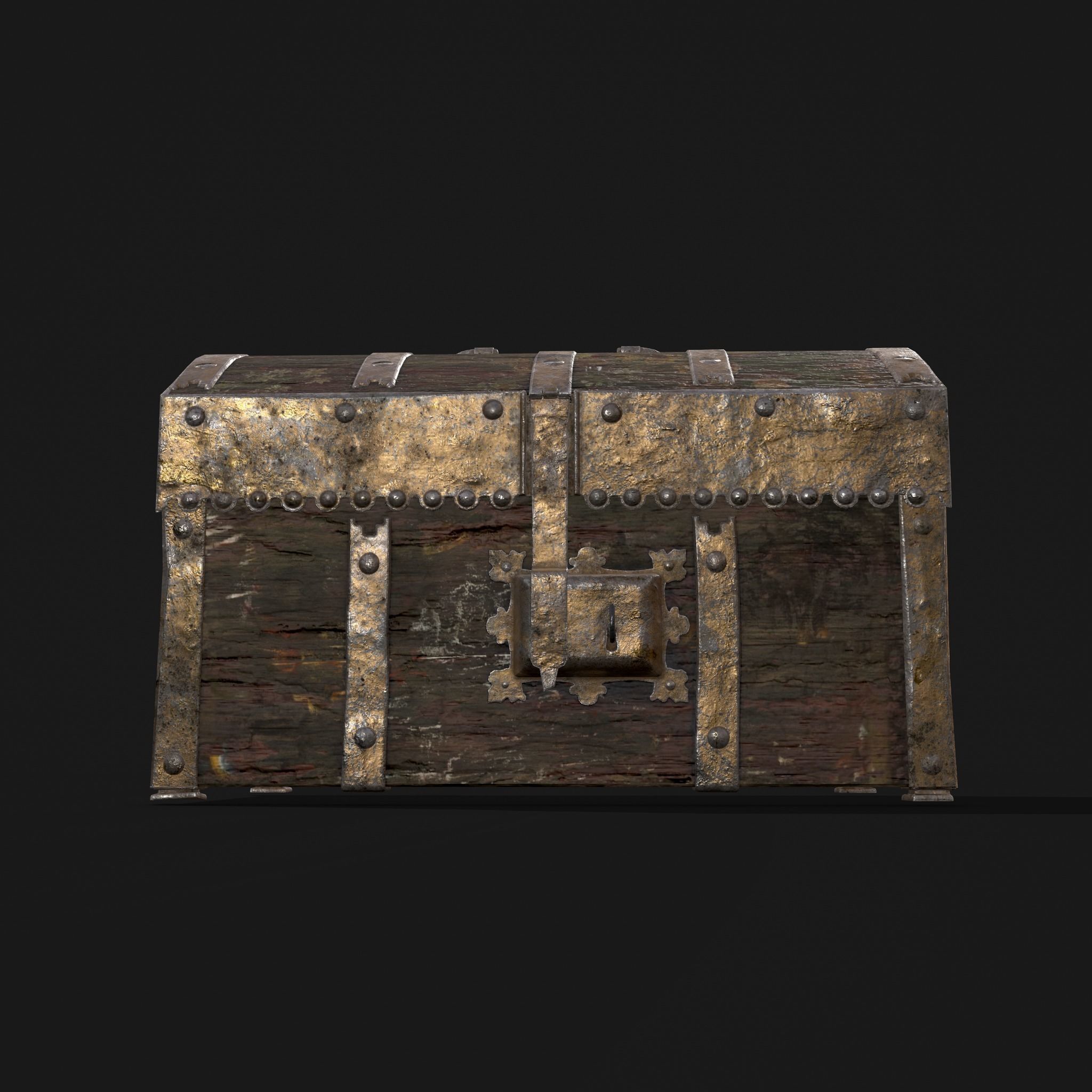 Medieval Box Low-poly 3D model_26
