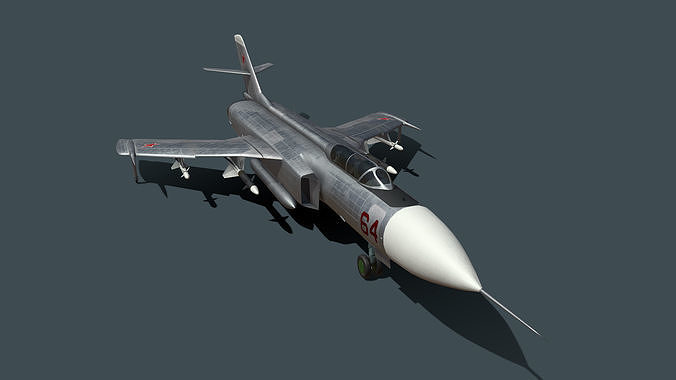 Yak-28-64 Prototype Interceptor Low-poly 3D model