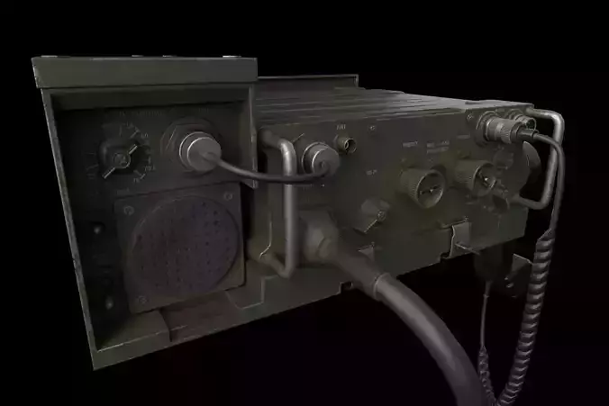 Military radio PRC-77 with amplifier AM-1777 Low-poly 3D model