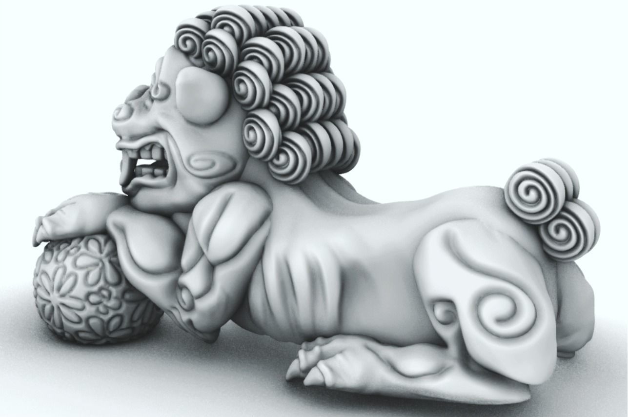 Foo Dog Fu Dog Chinese Dog 3D print model 3D print model_5