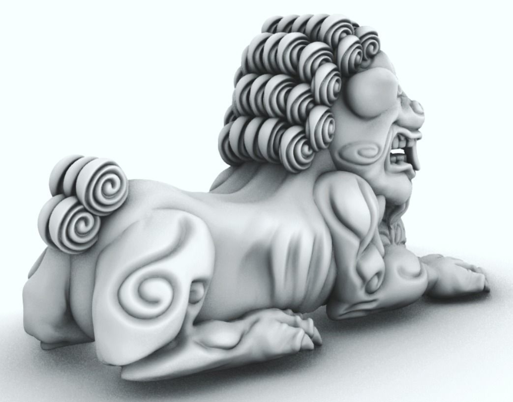 Foo Dog Fu Dog Chinese Dog 3D print model 3D print model_4