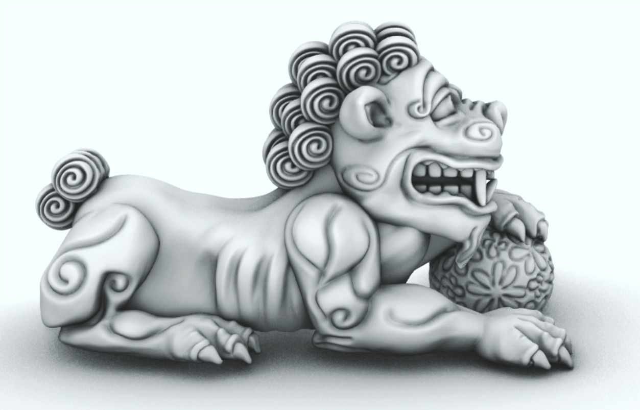Foo Dog Fu Dog Chinese Dog 3D print model 3D print model_3