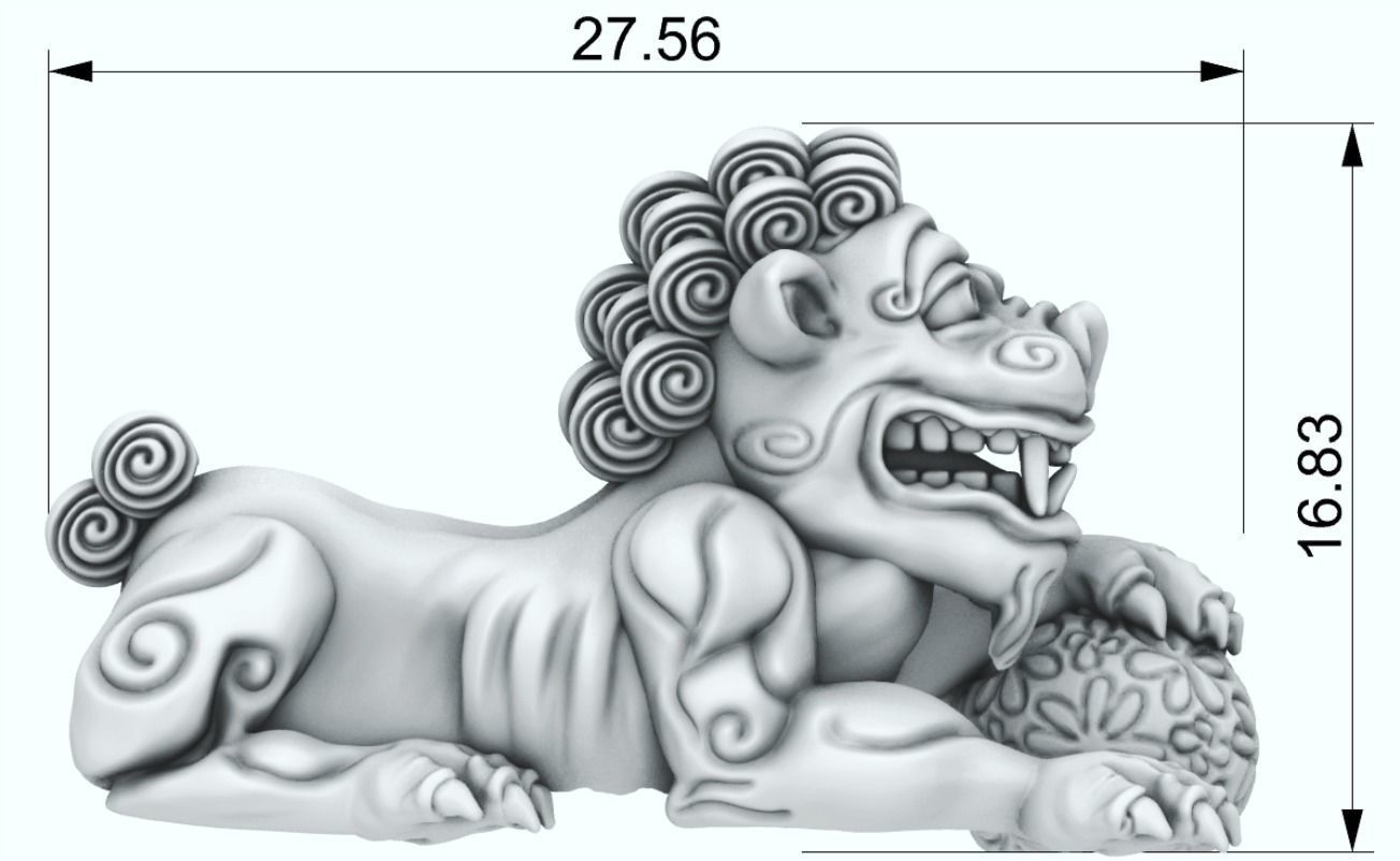 Foo Dog Fu Dog Chinese Dog 3D print model 3D print model_8