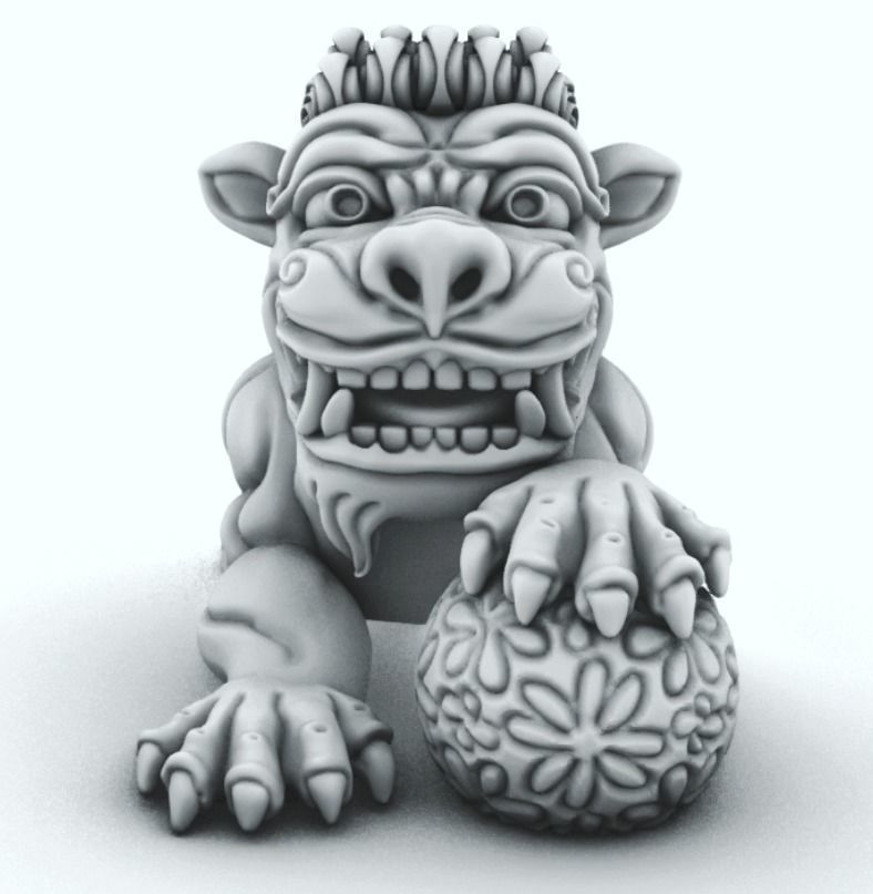 Foo Dog Fu Dog Chinese Dog 3D print model 3D print model_1