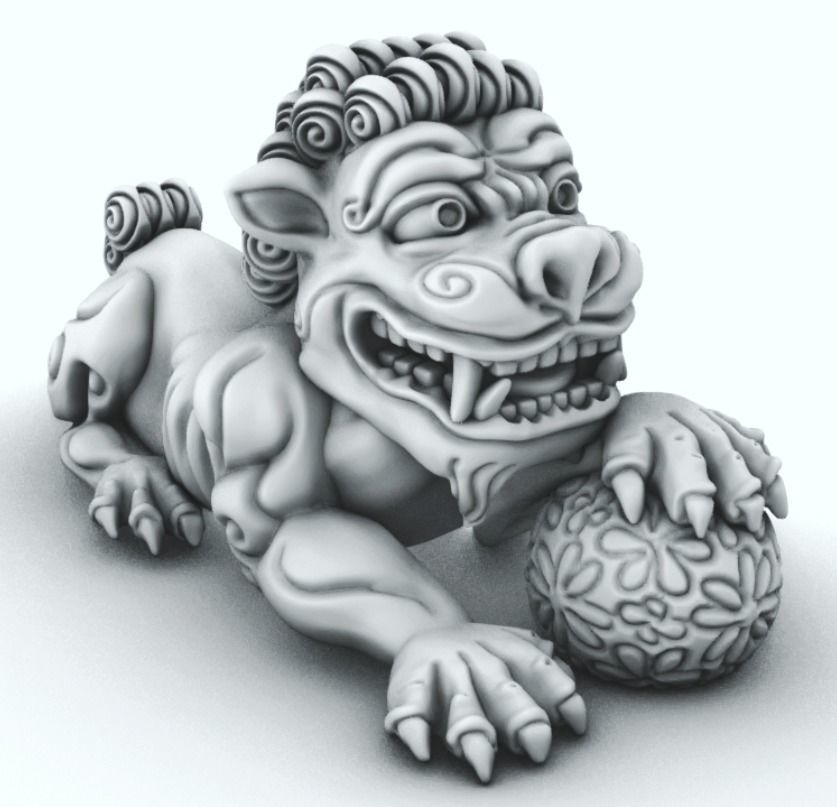 Foo Dog Fu Dog Chinese Dog 3D print model 3D print model_2