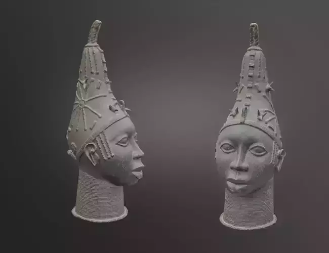 Berber Statue Head Metal Moroccan