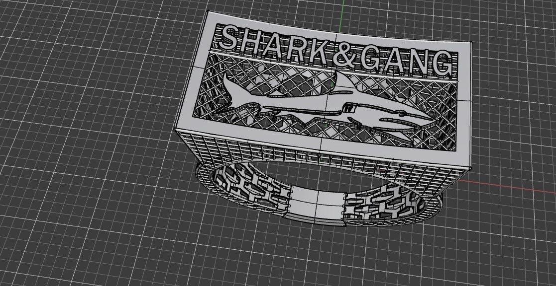 Shark ring  3D print model_6