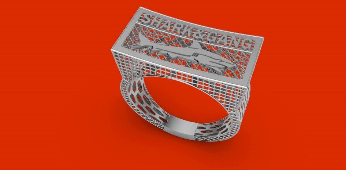 Shark ring  3D print model_4