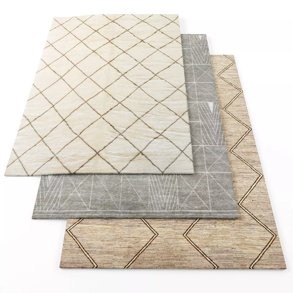 Rugs-1160 rug with geometric pattern Low-poly 3D model_0