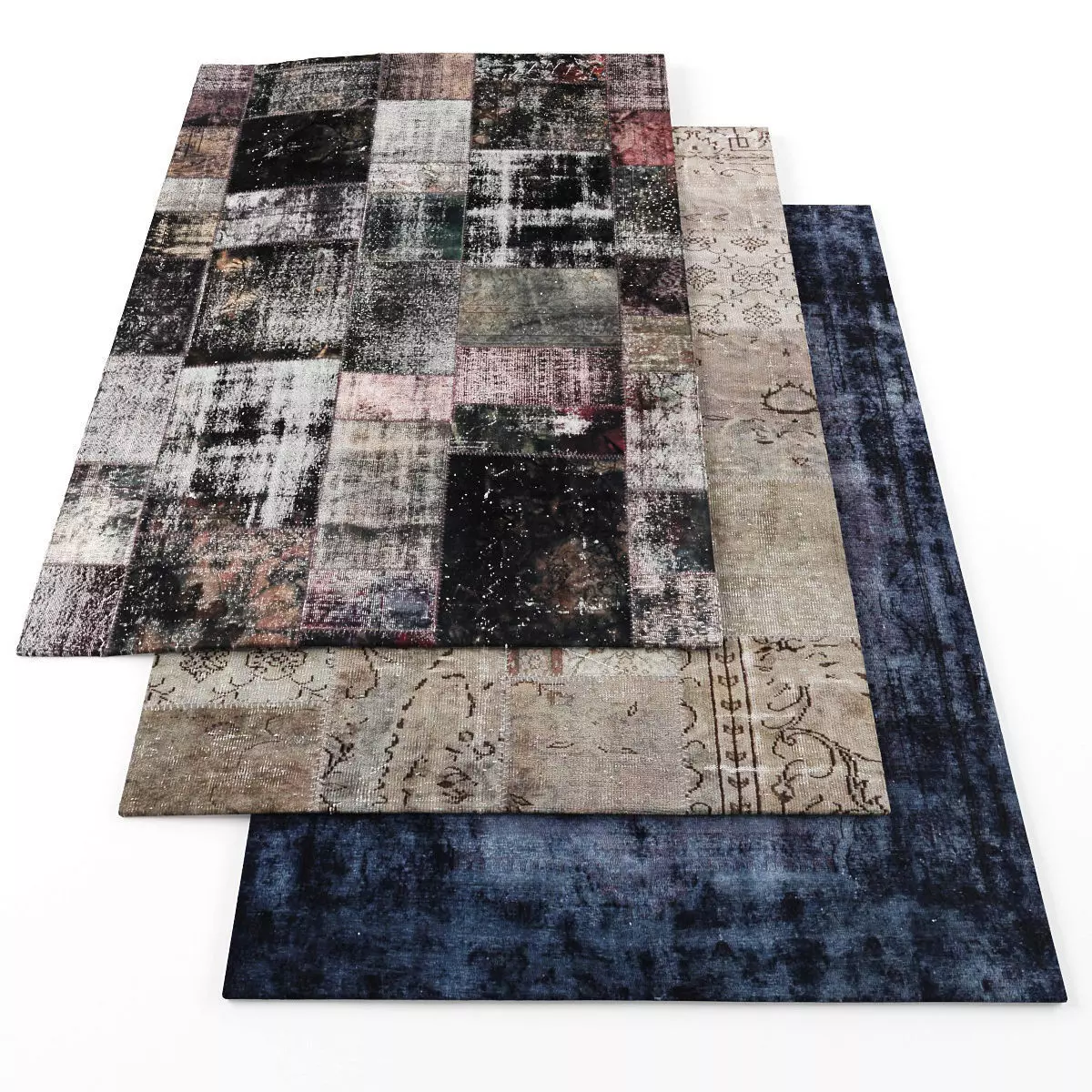 Rugs-1164 three rugs Low-poly 3D model_0