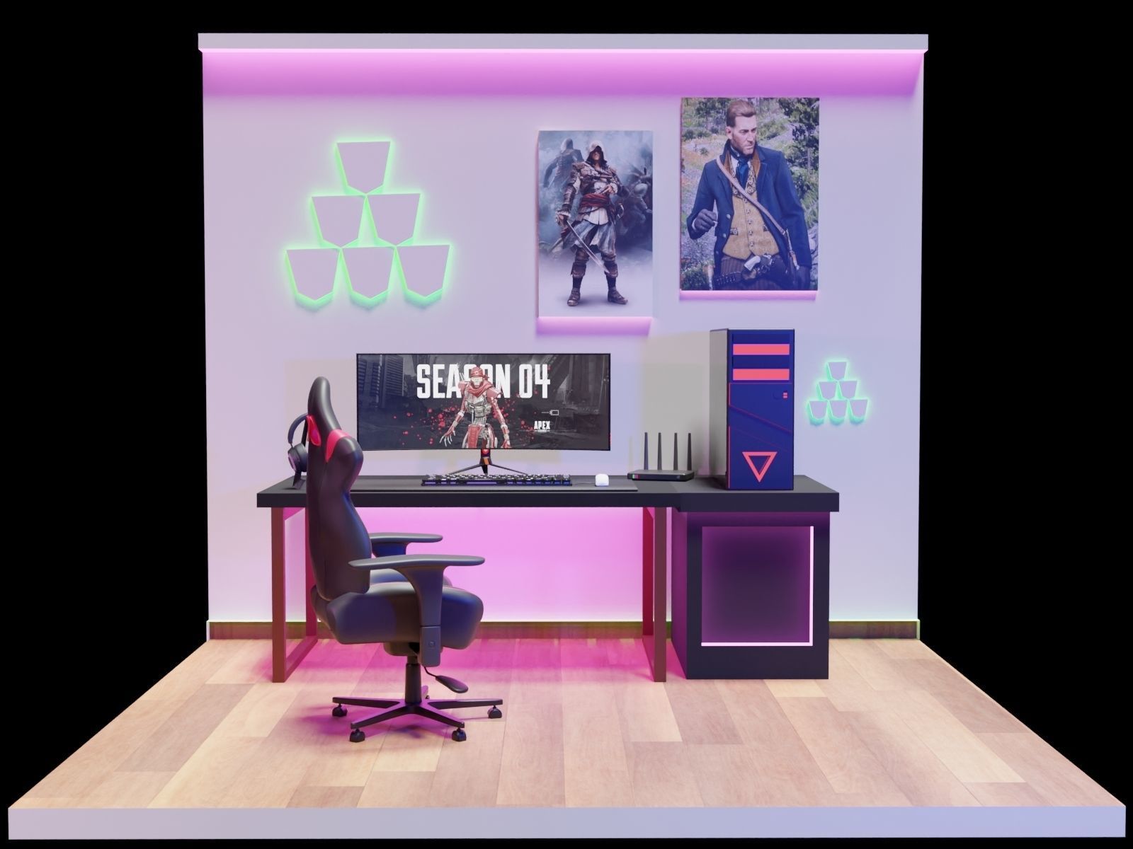 Gaming Room 3D model_1