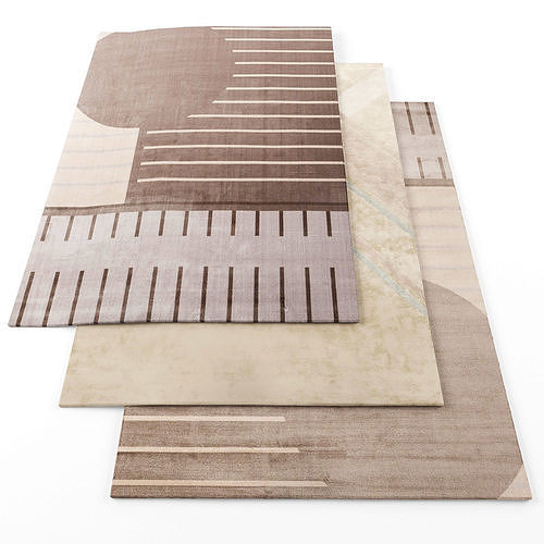 Rugs-1166 three rugs Low-poly 3D model