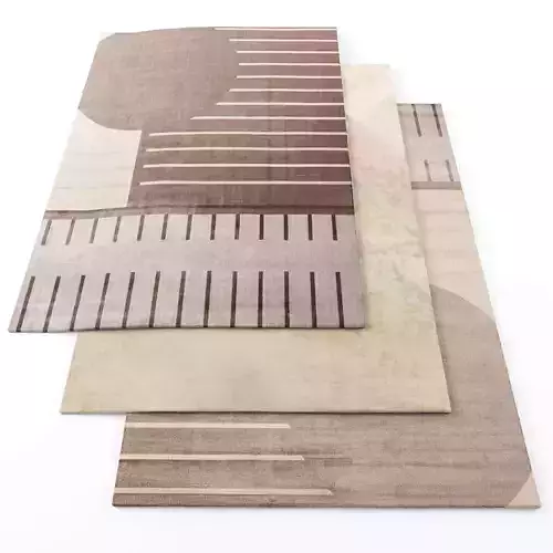 Rugs-1166 three rugs Low-poly 3D model