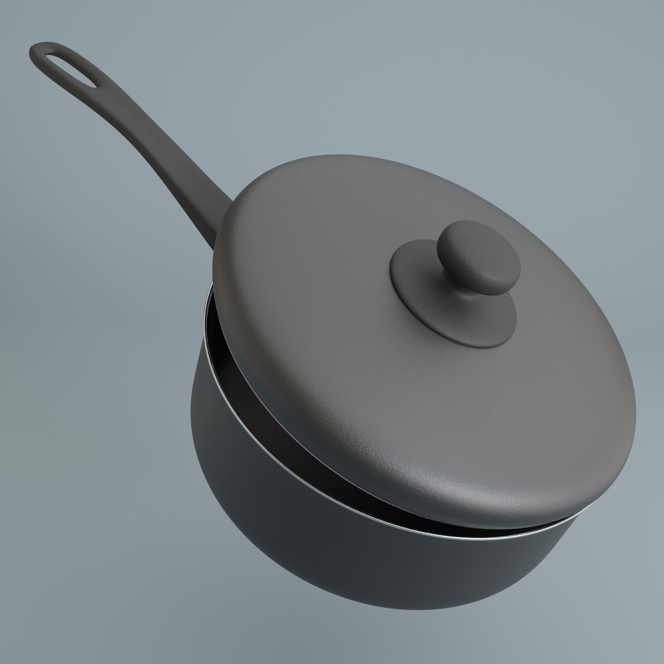 Saucepan Low-poly 3D model_1