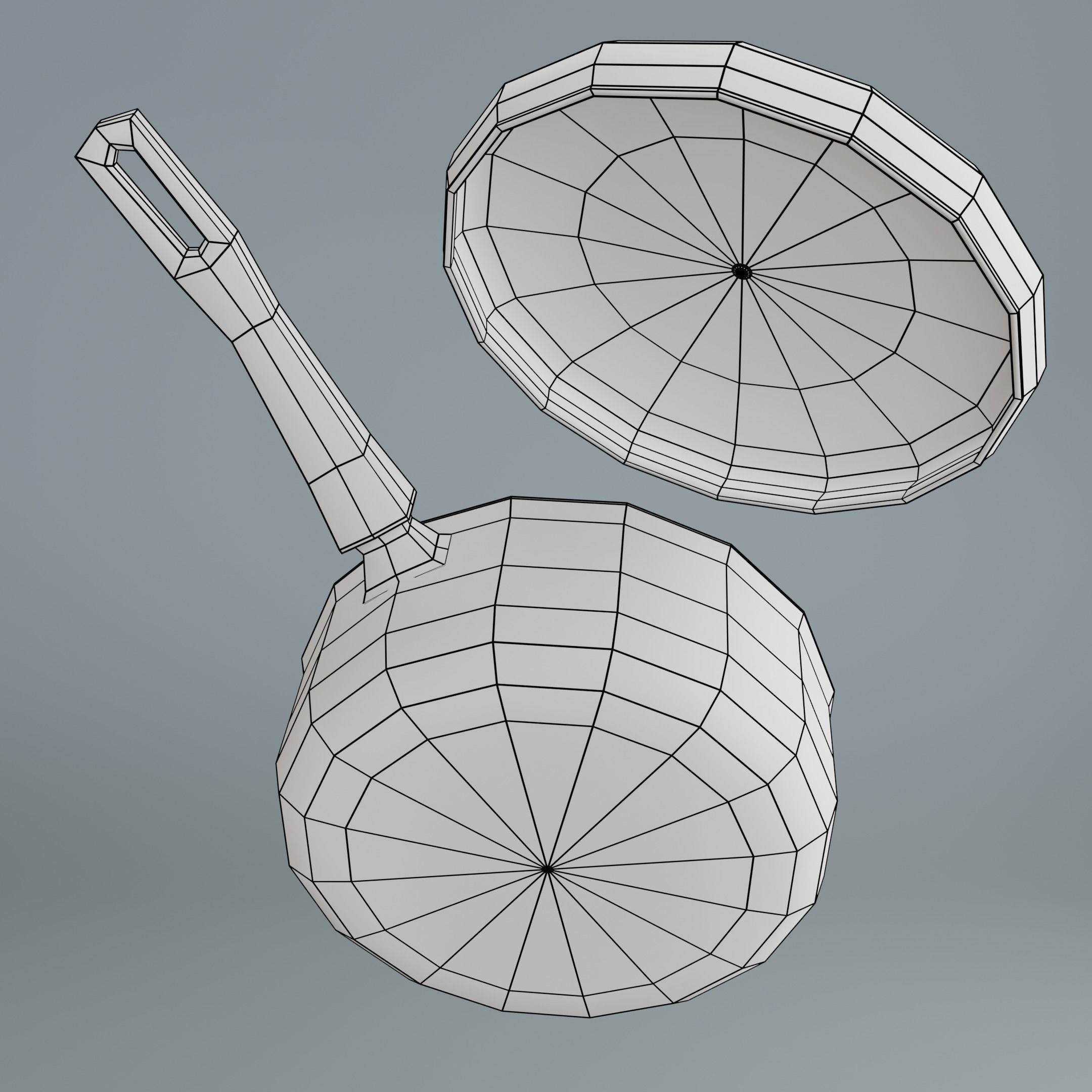 Saucepan Low-poly 3D model_10