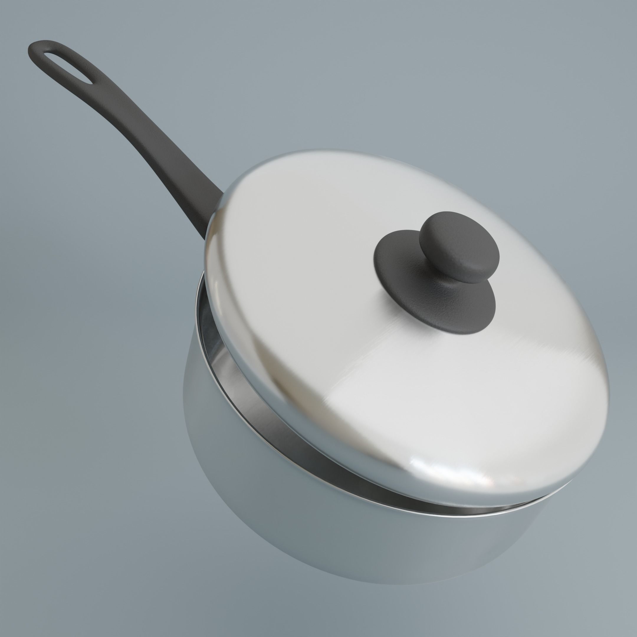 Saucepan Low-poly 3D model_2