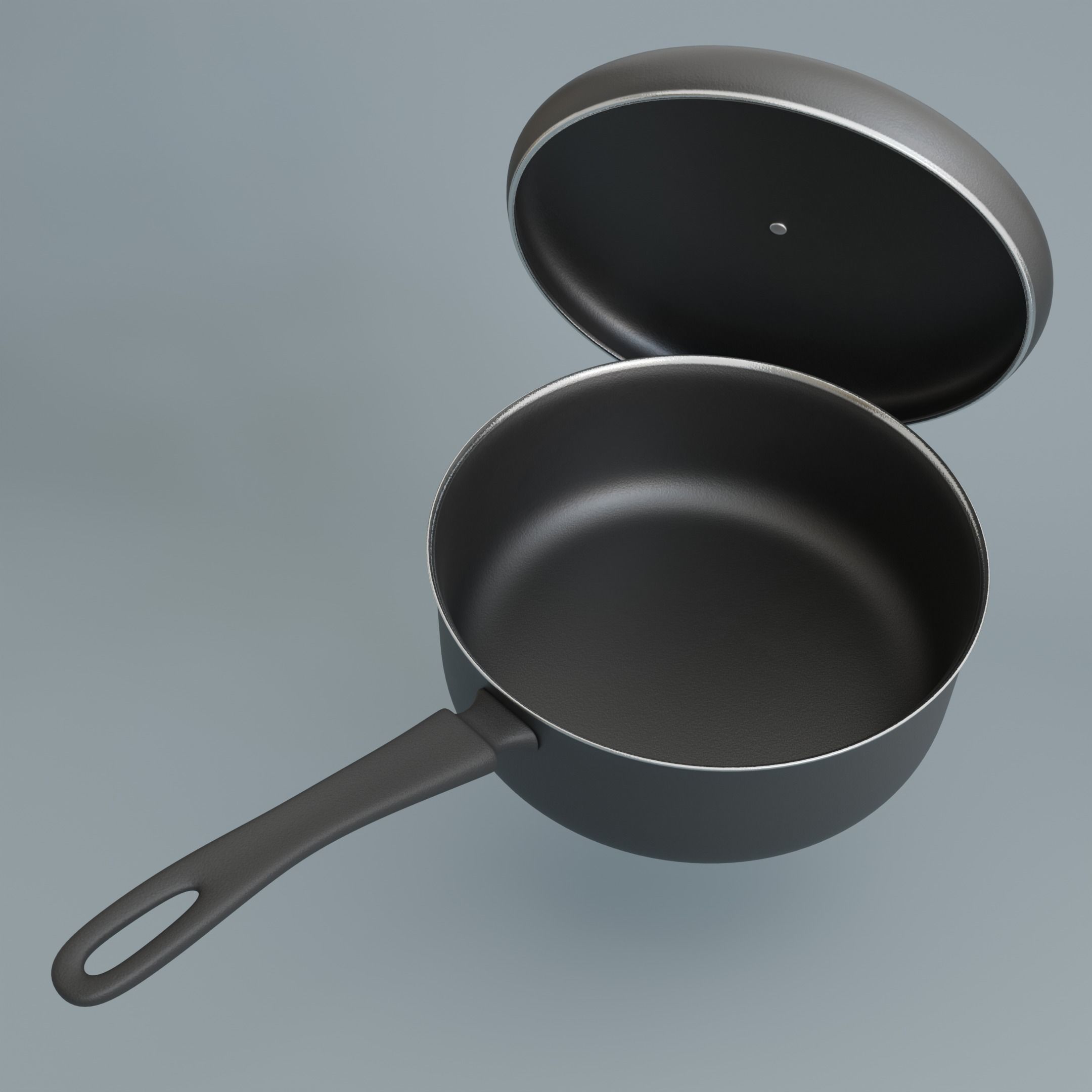 Saucepan Low-poly 3D model_3