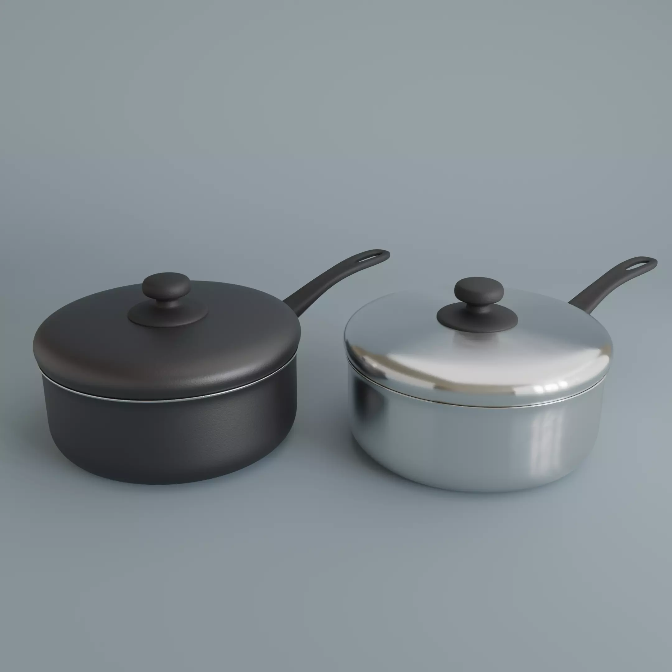 Saucepan Low-poly 3D model_0