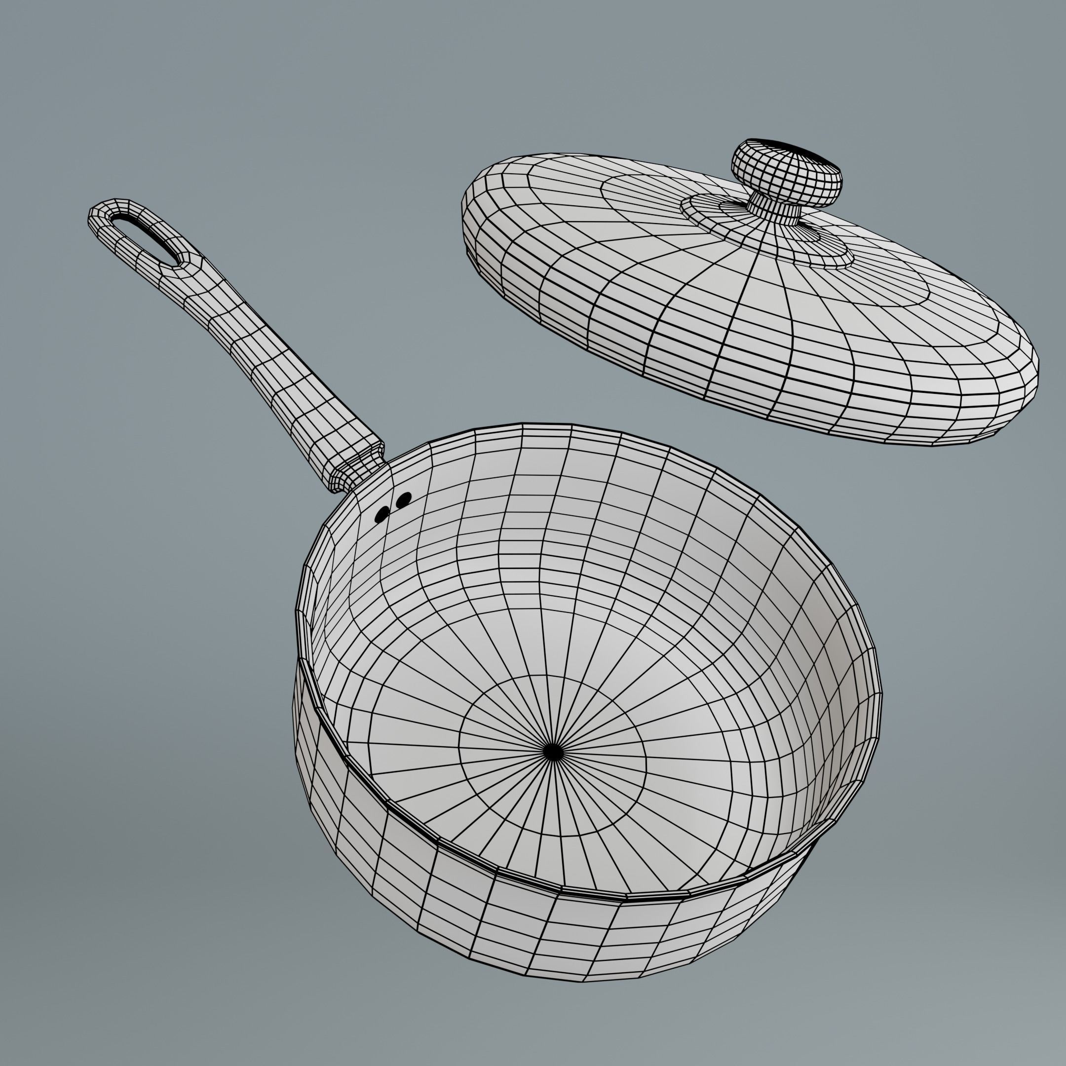 Saucepan Low-poly 3D model_7