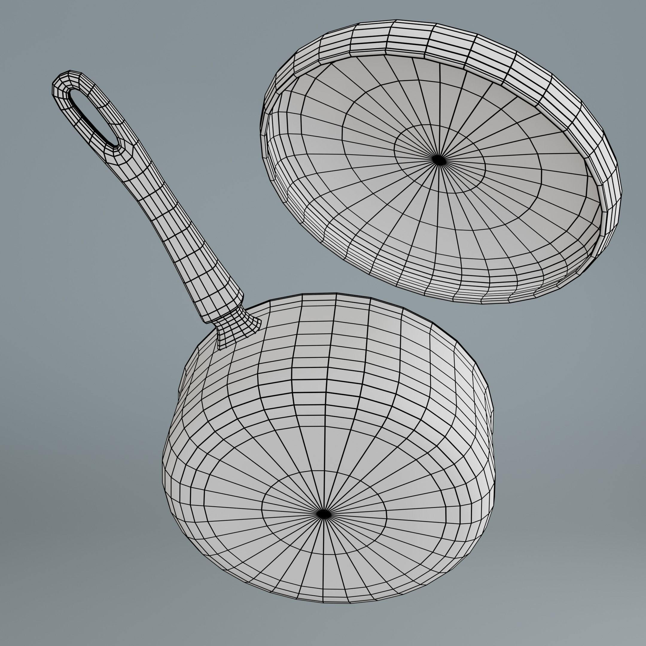 Saucepan Low-poly 3D model_8