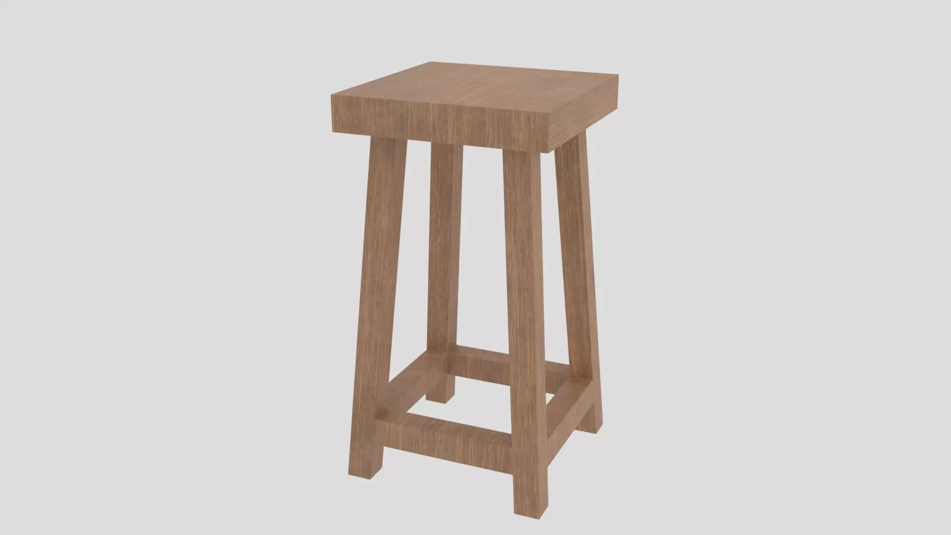 Wooden Stool Free 3D model_0