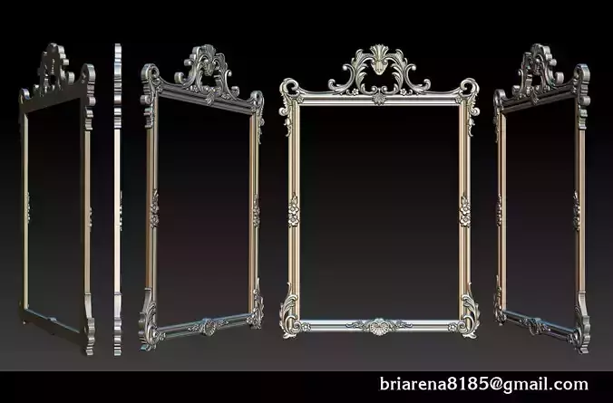 3D Frame - Wood Carving STL Model for CNC Router 3D print model