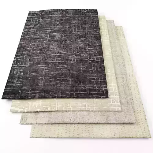 Rugs-1168 three rugs Low-poly 3D model