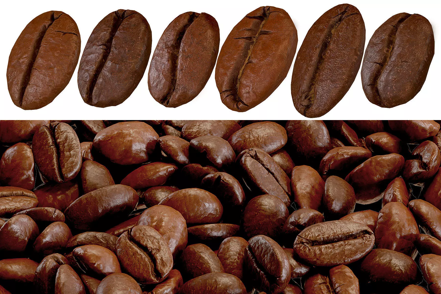 Coffee Beans Low-poly PBR Low-poly 3D model_0