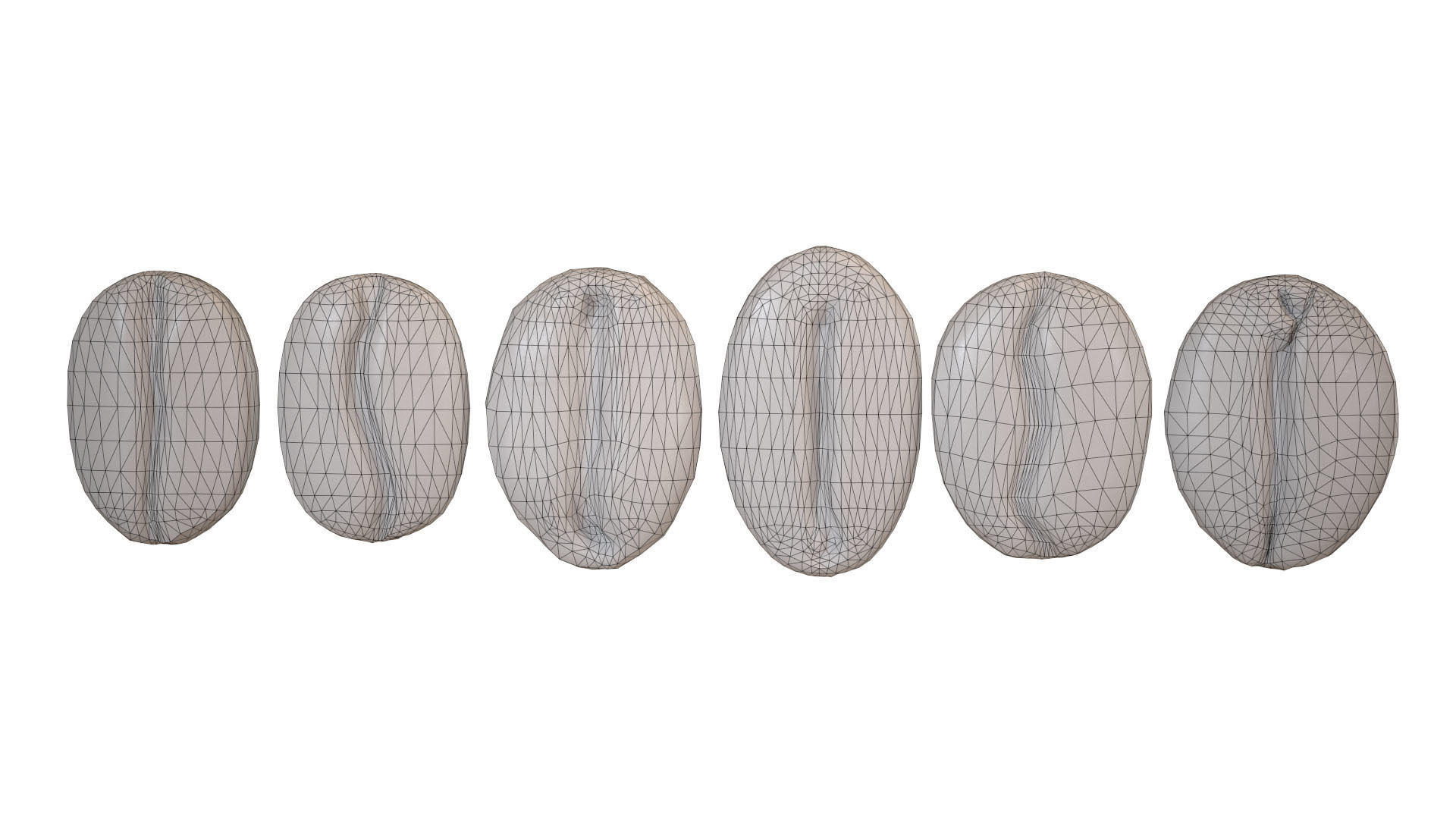 Coffee Beans Low-poly PBR Low-poly 3D model_11