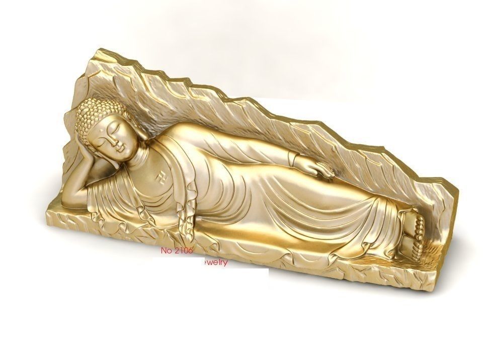 Reclining Buddha 3D Model for Jewelry or Sculpture Design 3D print model_2