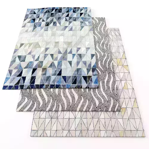 Rugs-1171 three rugs with geometric patterns