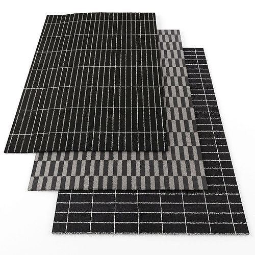 Rugs-1172 three rugs Low-poly 3D model