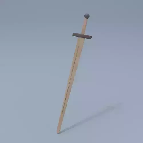 Wooden sword Free low-poly 3D model
