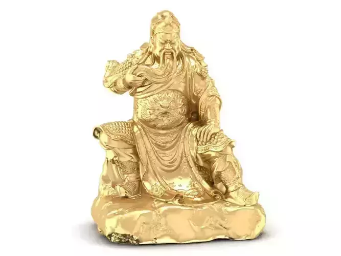 Feng Shui Guan Gong Warrior Statue 3D Model 1267