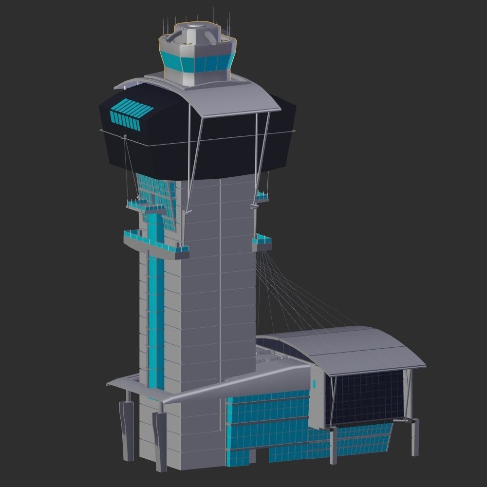 Lax Airport main Buildings 3D model_5