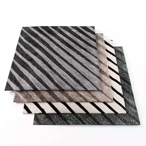 Rugs-1176 three striped rugs Low-poly 3D model