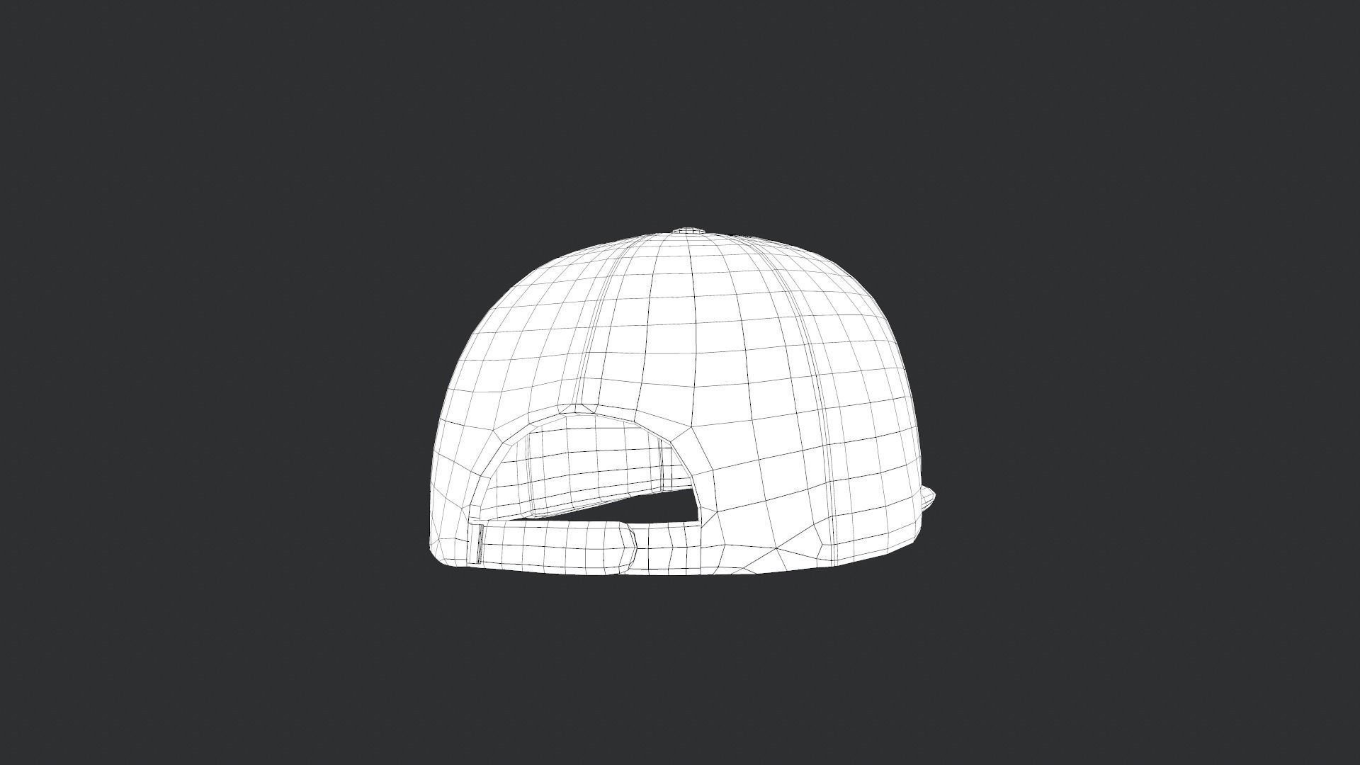 Red Snapback Cap Low-poly 3D model_20