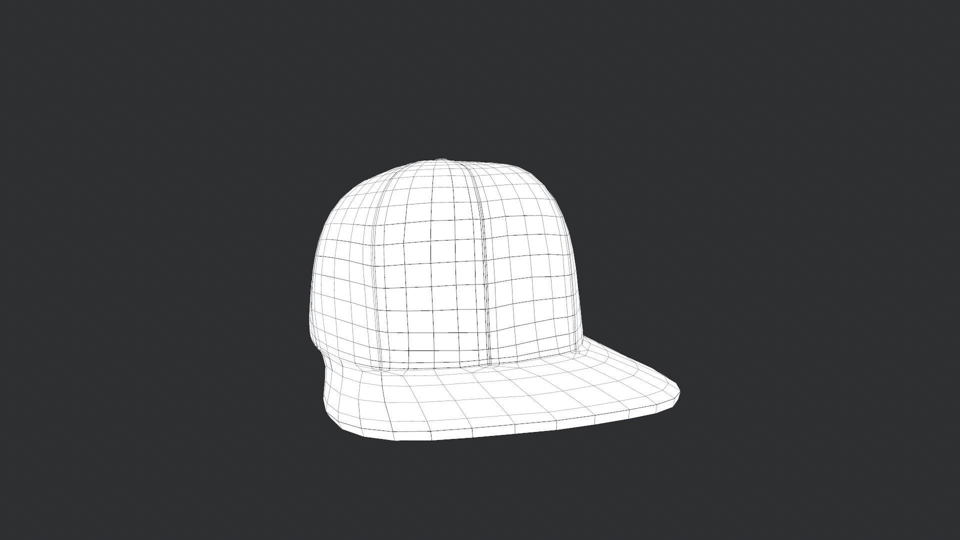 Red Snapback Cap Low-poly 3D model_22