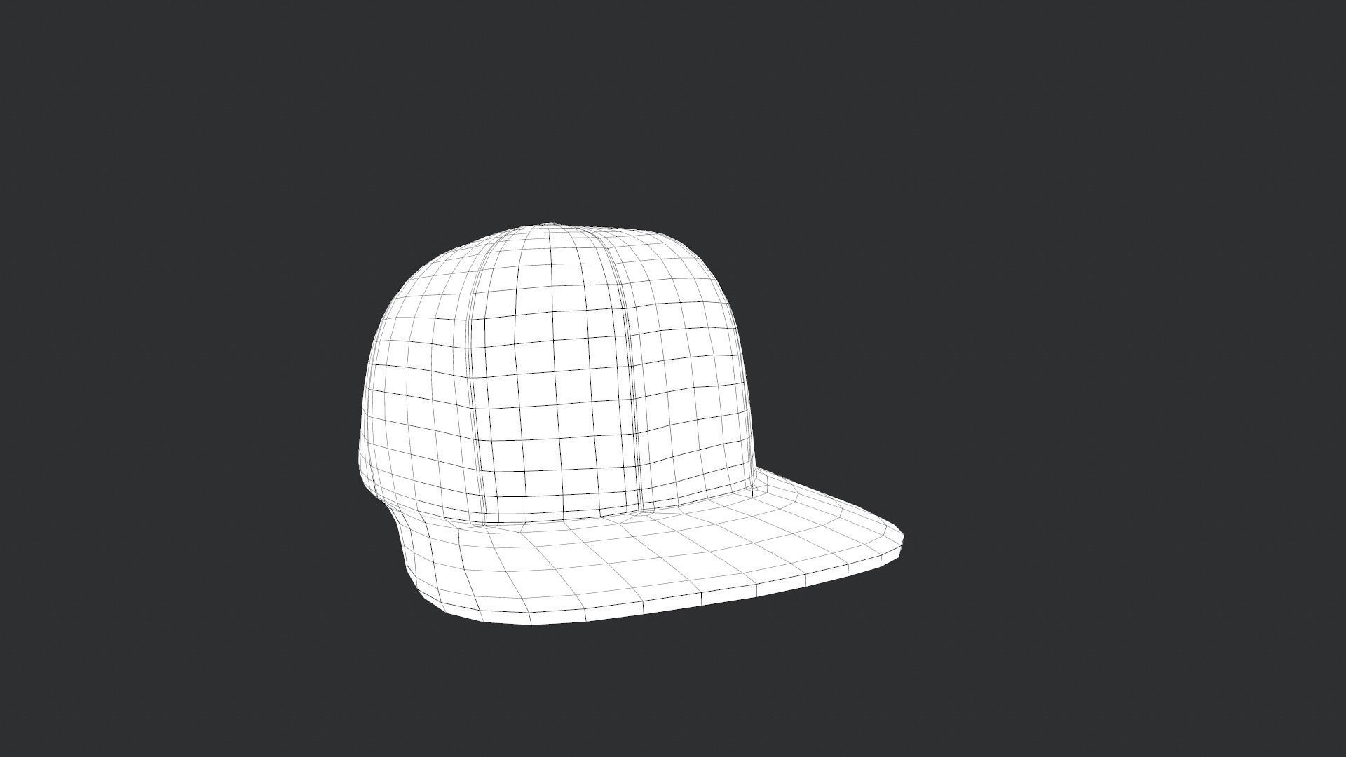 Red Snapback Cap Low-poly 3D model_23