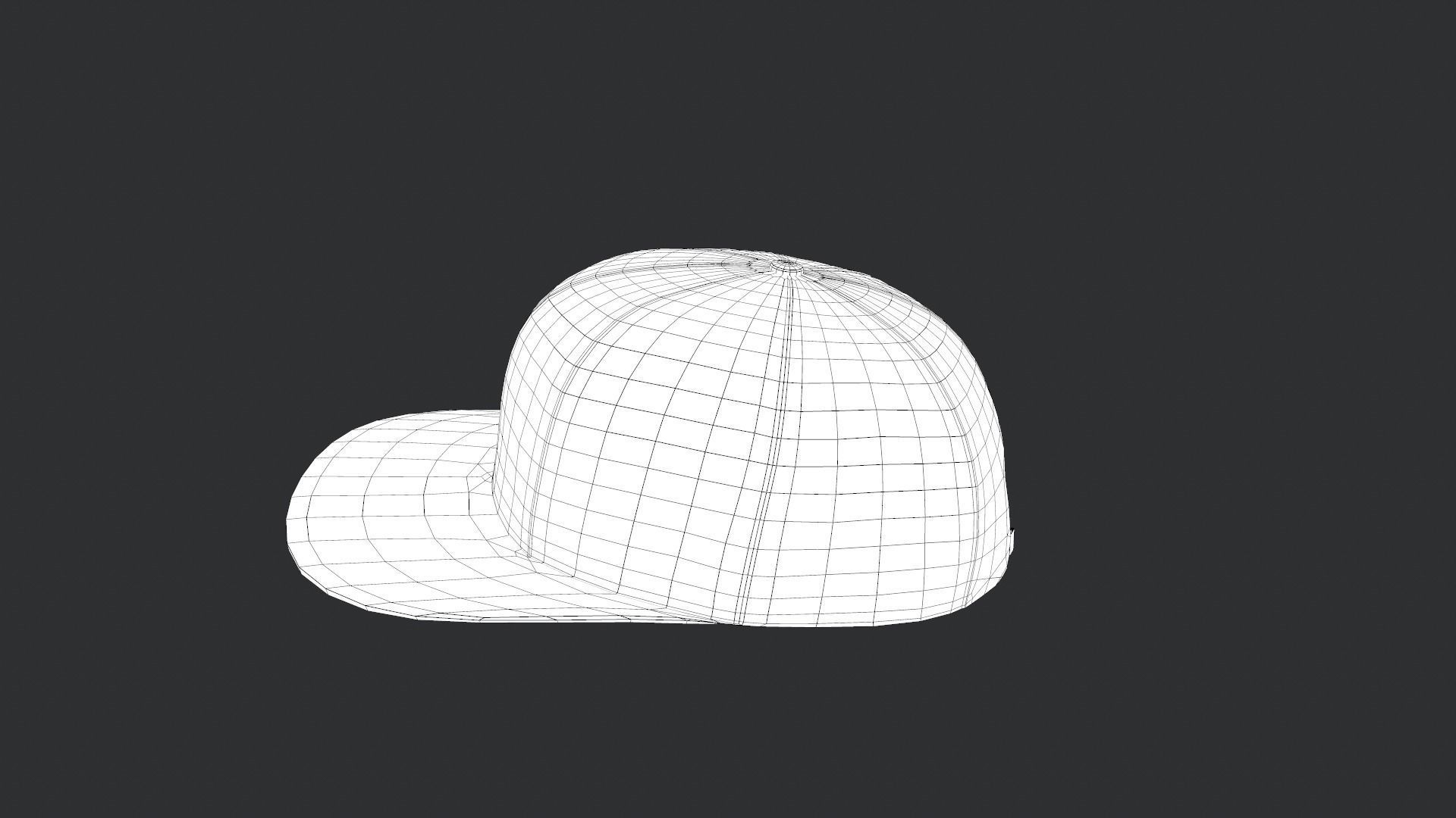 Red Snapback Cap Low-poly 3D model_16