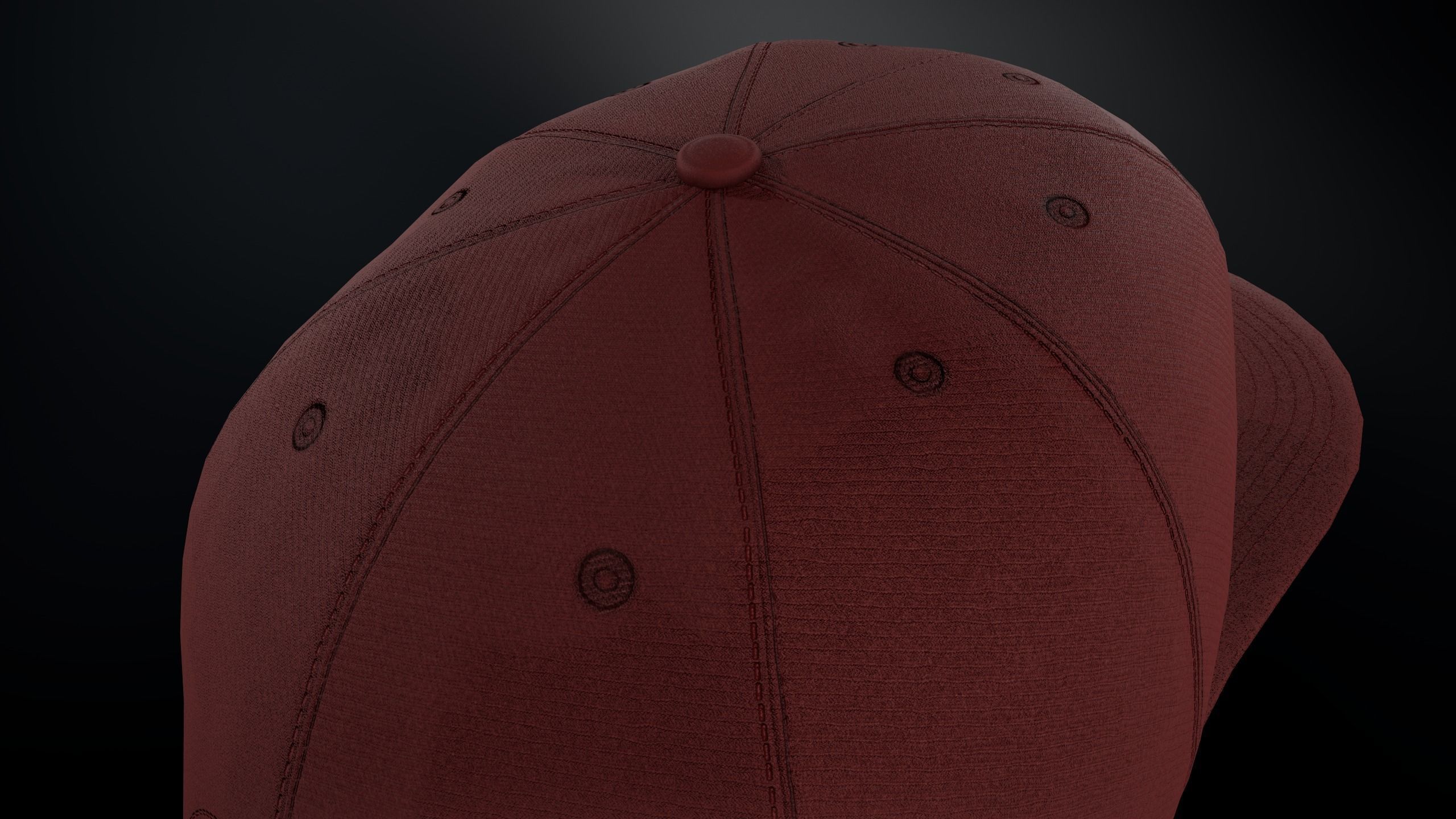 Red Snapback Cap Low-poly 3D model_13