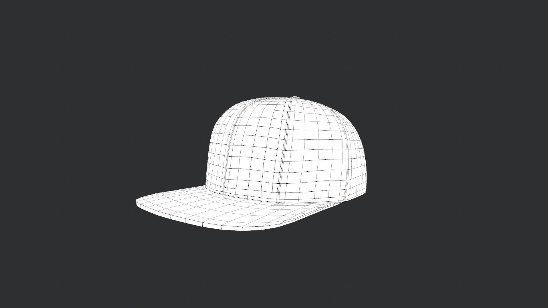 Red Snapback Cap Low-poly 3D model_15