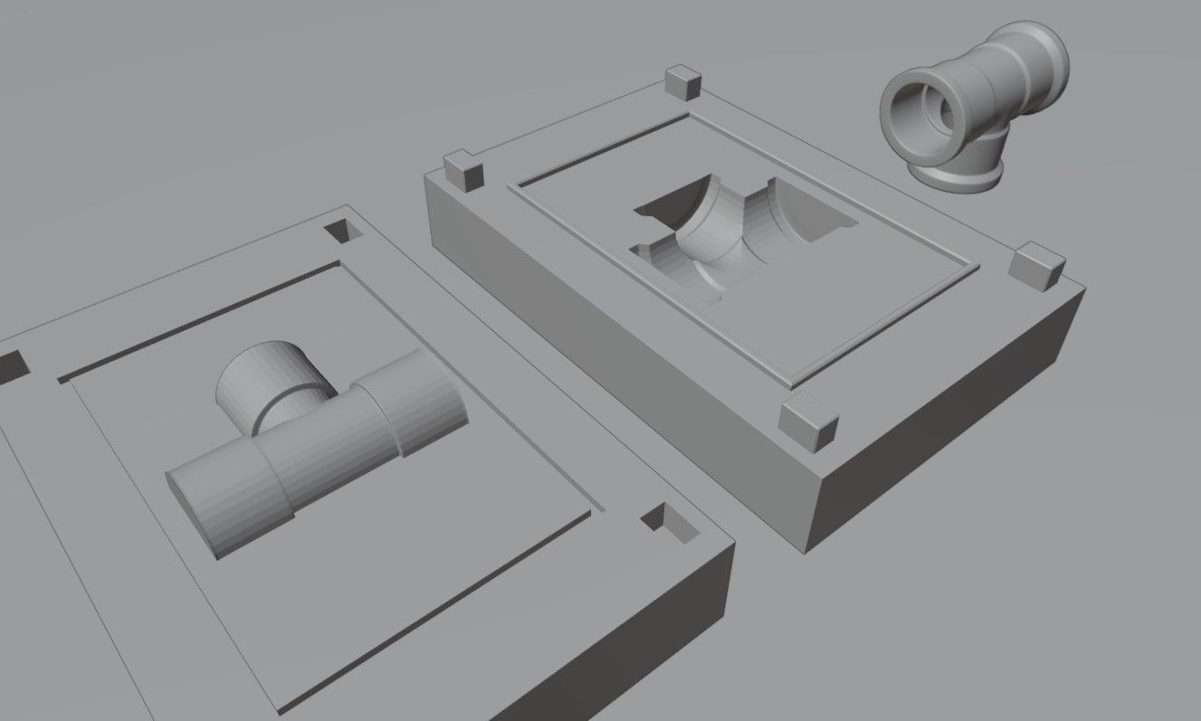 Mold for Pipe T - Form - Molde Forma Cano 3D print model_4