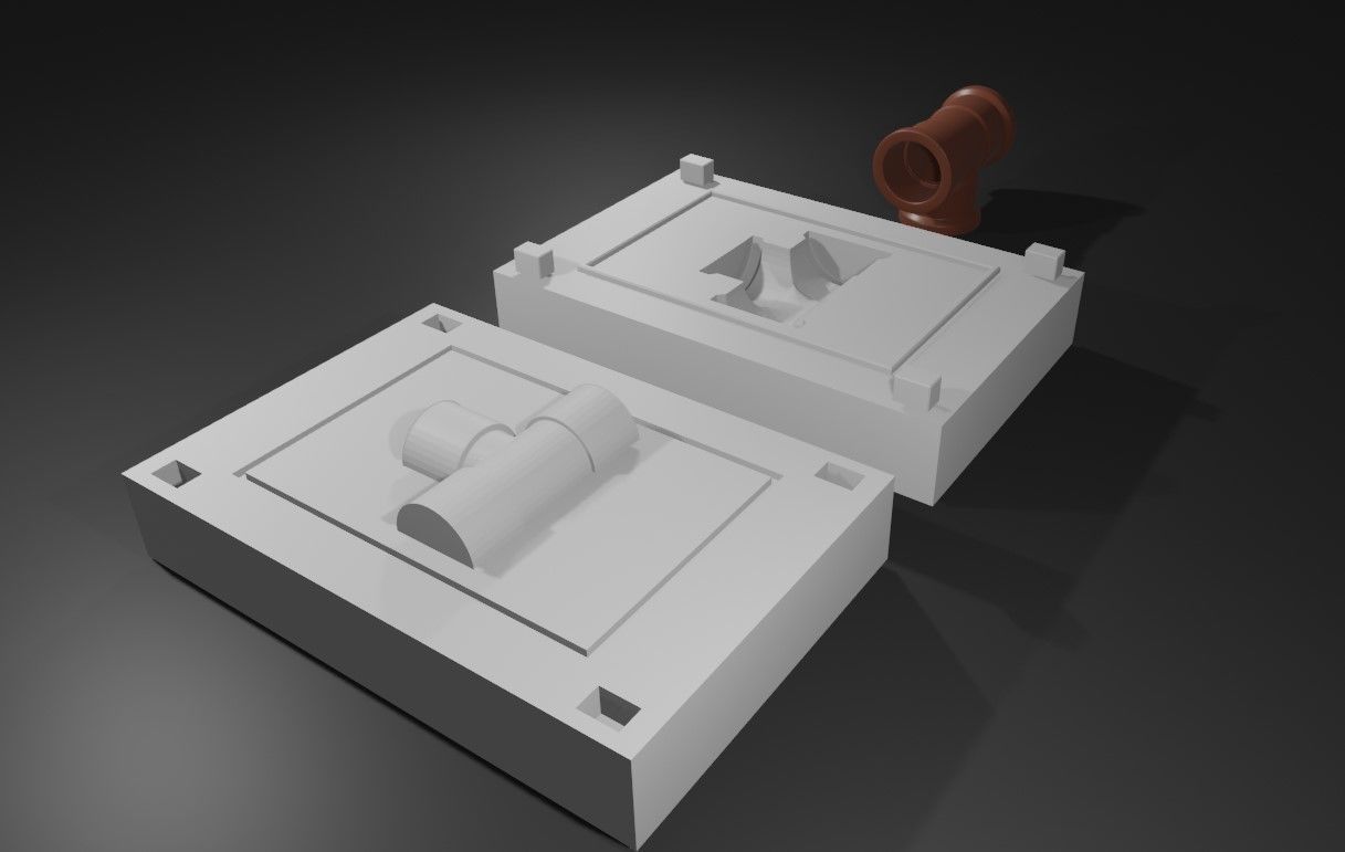 Mold for Pipe T - Form - Molde Forma Cano 3D print model_8