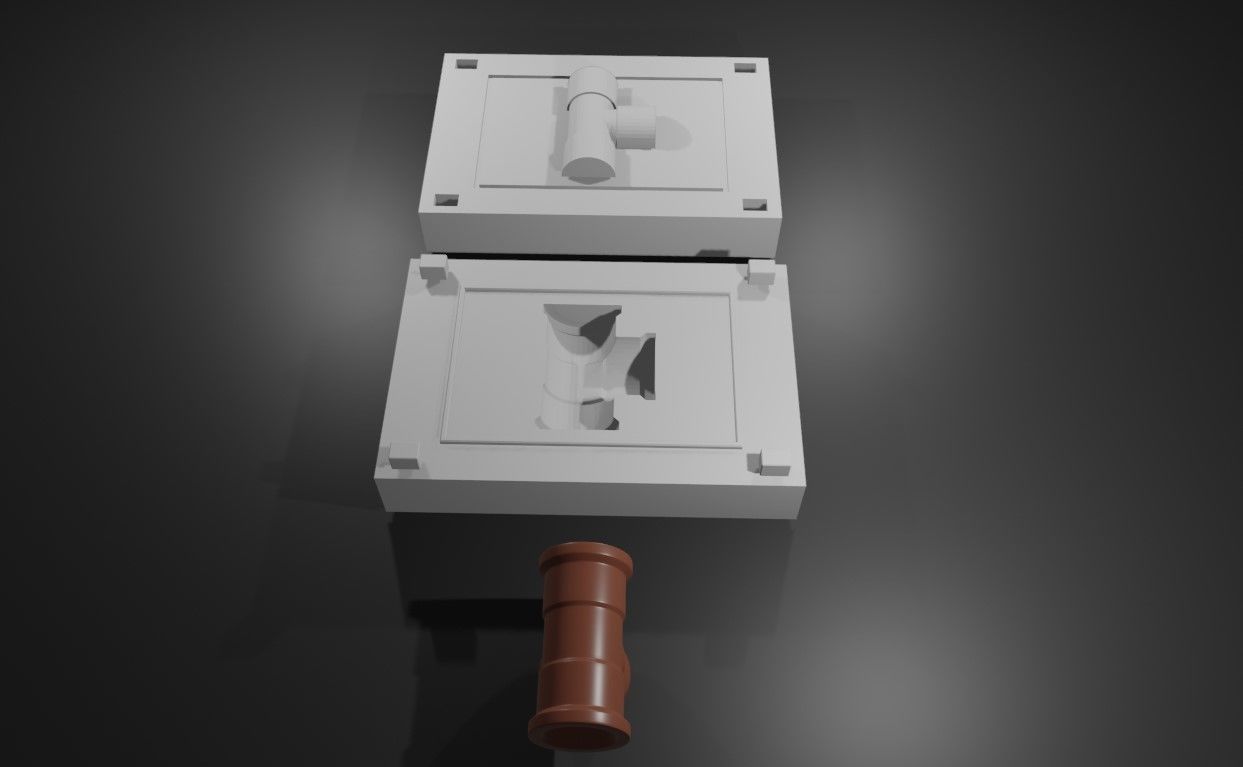 Mold for Pipe T - Form - Molde Forma Cano 3D print model_6