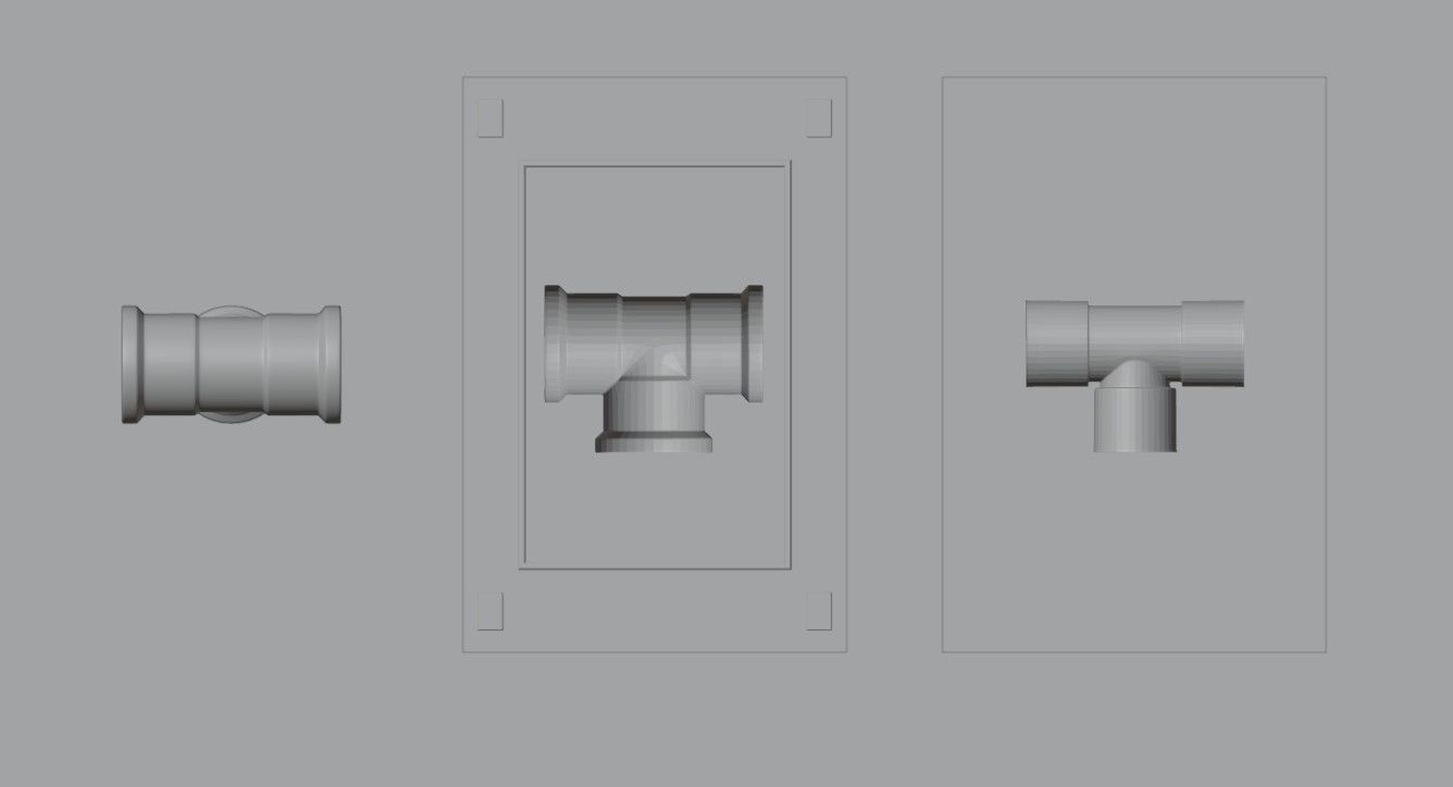 Mold for Pipe T - Form - Molde Forma Cano 3D print model_15